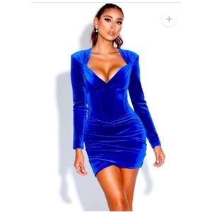 Size medium blue corset velvet dress.